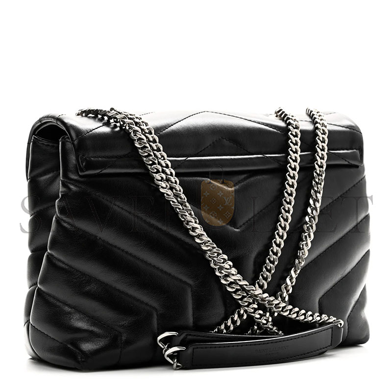 YSL CALFSKIN Y QUILTED MONOGRAM SMALL LOULOU CHAIN SATCHEL BLACK (23*17*9cm) 